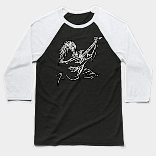 Metal Guitarist line art Baseball T-Shirt